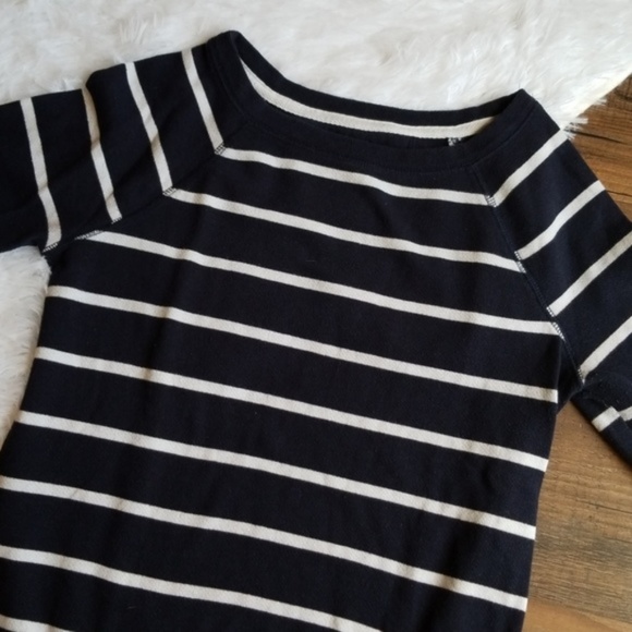 Merona Navy Blue White Striped Sweater Top Casual - Picture 2 of 8